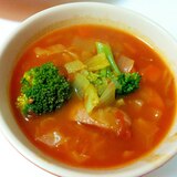 トマト缶で野菜たっぷりミネストローネ☆